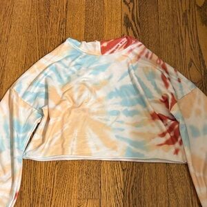Tie-Dye Long Sleeve Crop Top hoodie
